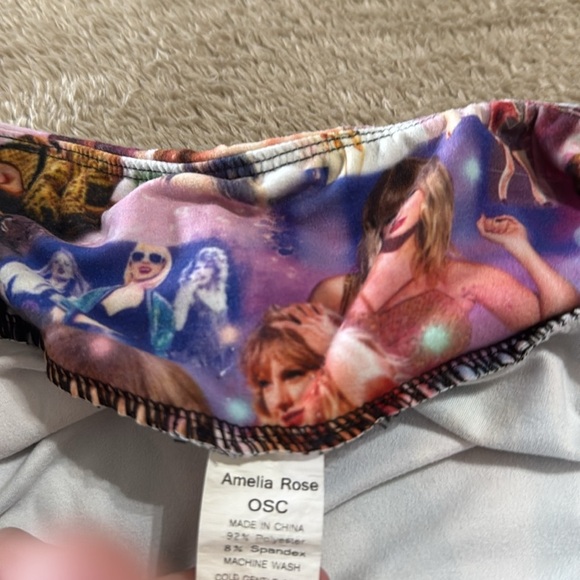 Amelia Rose Swiftie Colorful Cropped Taylor Swift Print Leggings - Picture 4 of 9